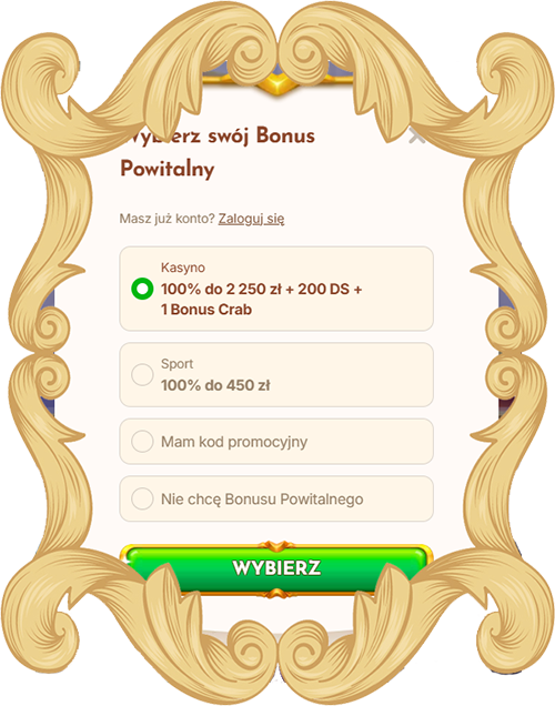 Wybierz swoj bonus powitalny